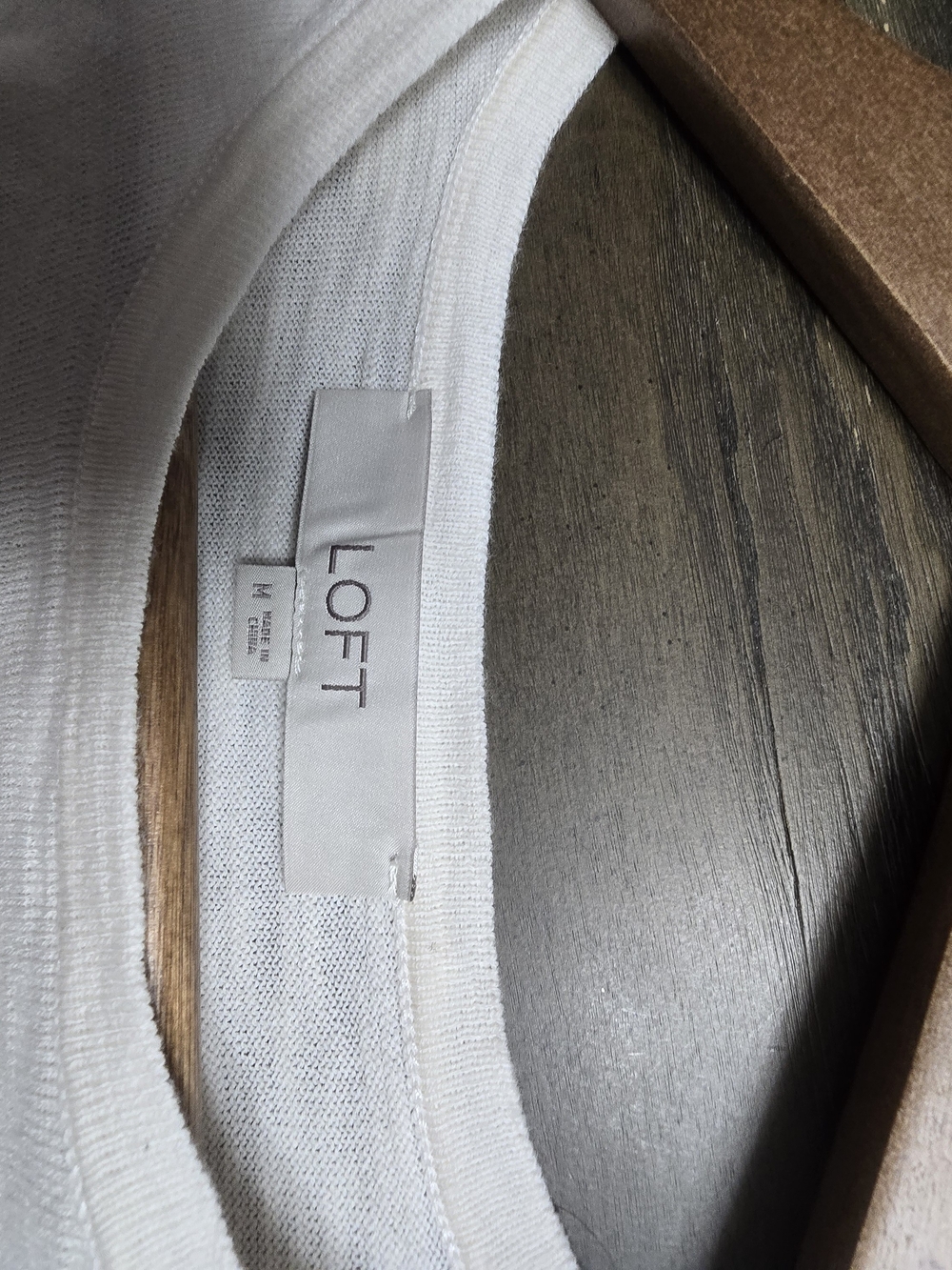 LOFT White Knit Crewneck Top - Picture 2 of 3